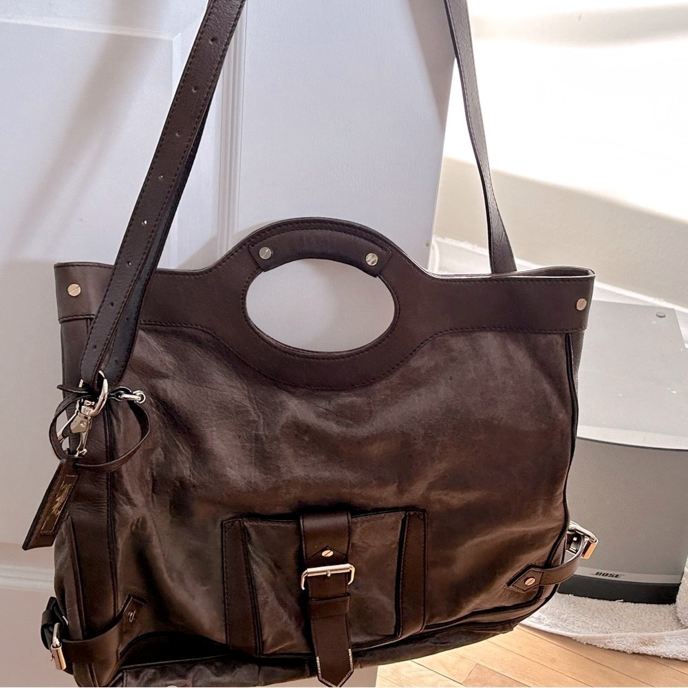 L.A.M.B. Brown Leather Shoulder Bag